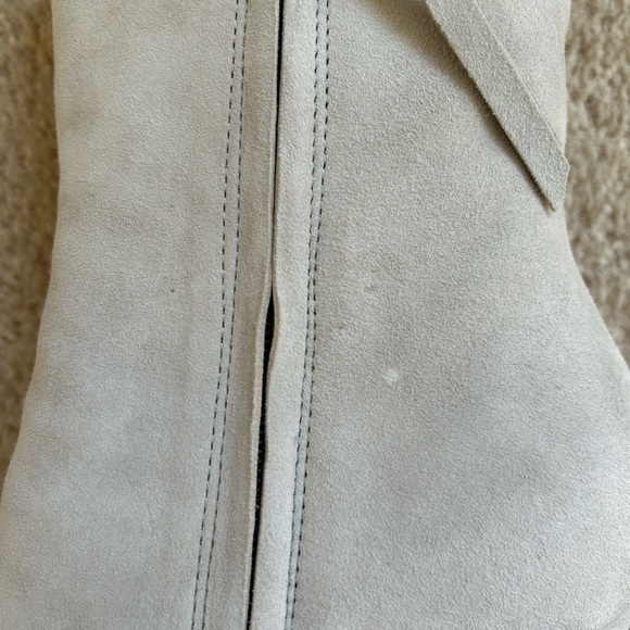 NIB Anthropologie Silent D Apage Cone Heel Booties in Light Grey Suede - Size 38 - Picture 14 of 15